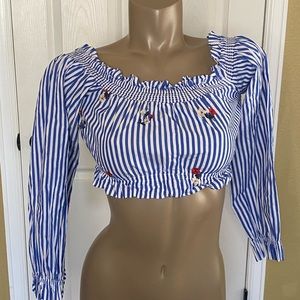 Chloe & Katie Striped Crop Top M